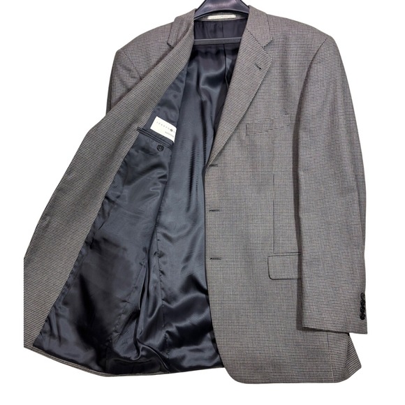 Joseph Abboud Other - Joseph Abboud Nordstrom Mens 43L Silk Wool Houndstooth Sport Coat Blazer Brown
